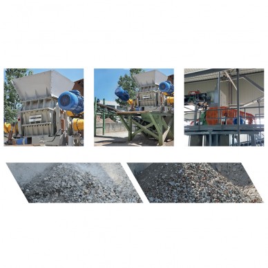 Building waste recycling plant and inert treatment